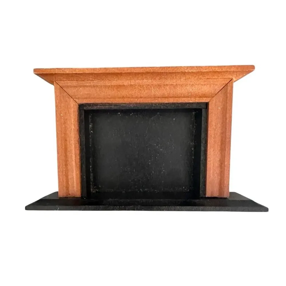 Vintage Miniature Wooden Dollhouse Fireplace Metal Tolls & Billow 3 Piece Lot